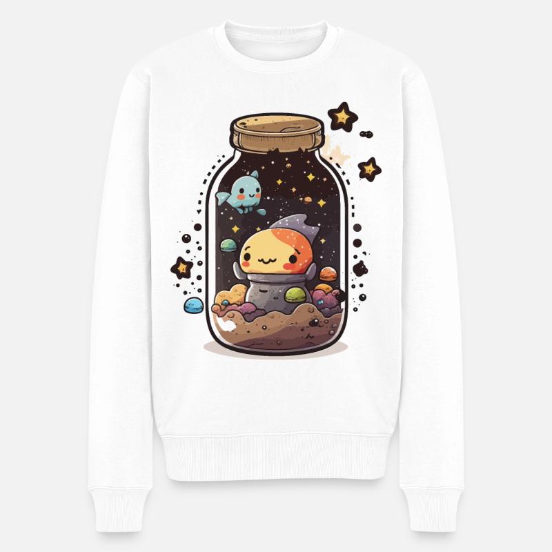 Kosmischer Behälter - Männer Premium Bio Pullover - Weiß
