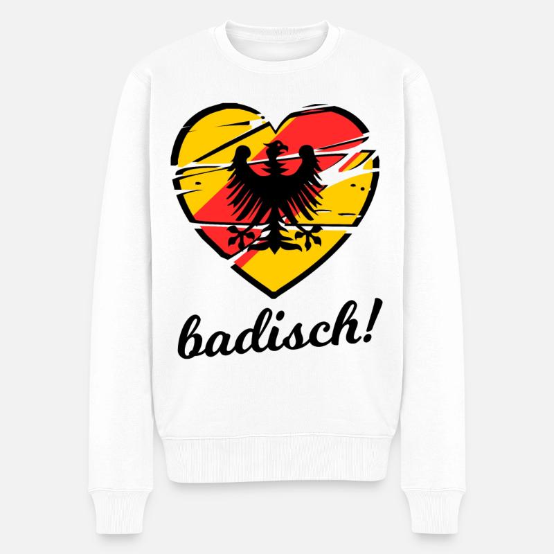 Ein Herz für Badische - Männer Premium Bio Pullover - Weiß