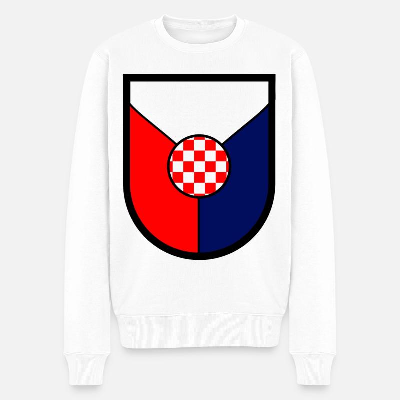 Kroatische Fans - Männer Premium Bio Pullover - Weiß