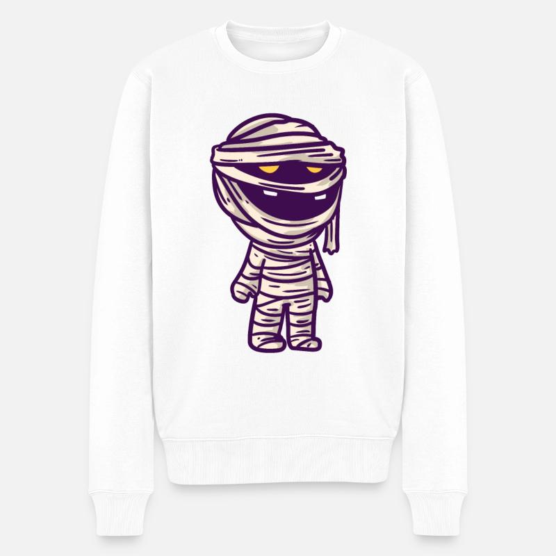Halloween Geist Gruselig Spuk Angst Grauen Party - Männer Premium Bio Pullover - Weiß