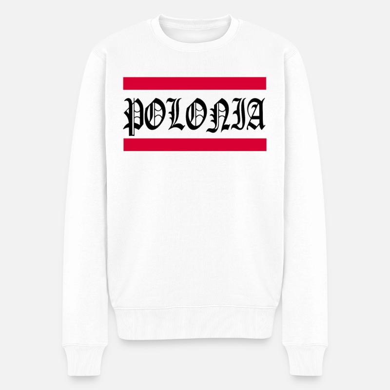Pologne Drapeau Polonais Varsovie Pole - Pull Premium bio Homme - blanc
