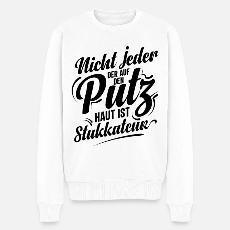 Stuckateur Handwerker Gipser Geschenk - Männer Premium Bio Pullover - Weiß