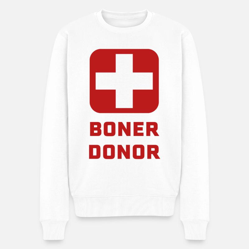 Lustiges Boner Donor Halloween Humor Geschenk - Männer Premium Bio Pullover - Weiß