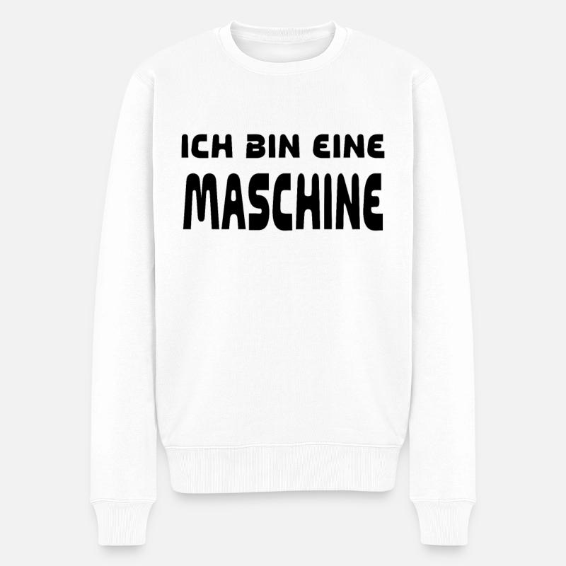 Maschine - Männer Premium Bio Pullover - Weiß