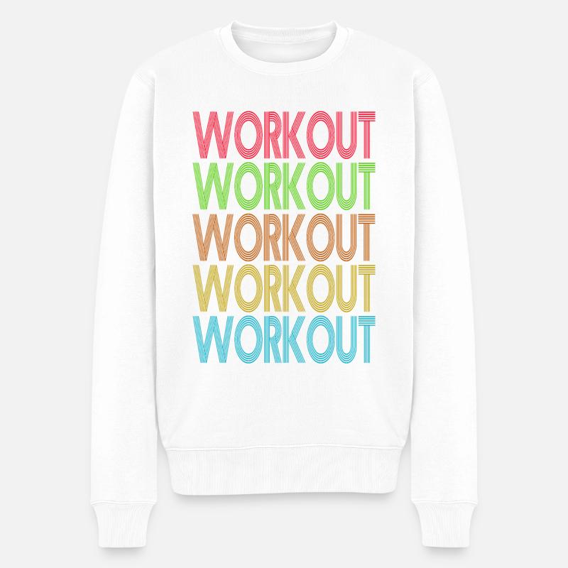 Gym - Fitnessstudio - Bodybuilding - Workout - Männer Premium Bio Pullover - Weiß