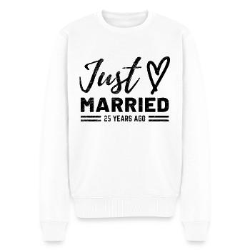 Lustiger Spruch zum 25. Hochzeitstag - Männer Premium Bio Pullover - Weiß - Vorne - Thijin (182cm)