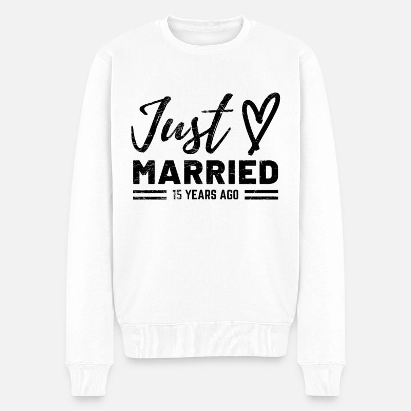 15e anniversaire de mariage - Pull Premium bio Homme - blanc