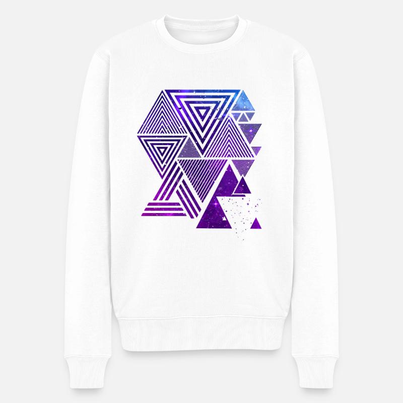 Geometrische Kunst - Männer Premium Bio Pullover - Weiß