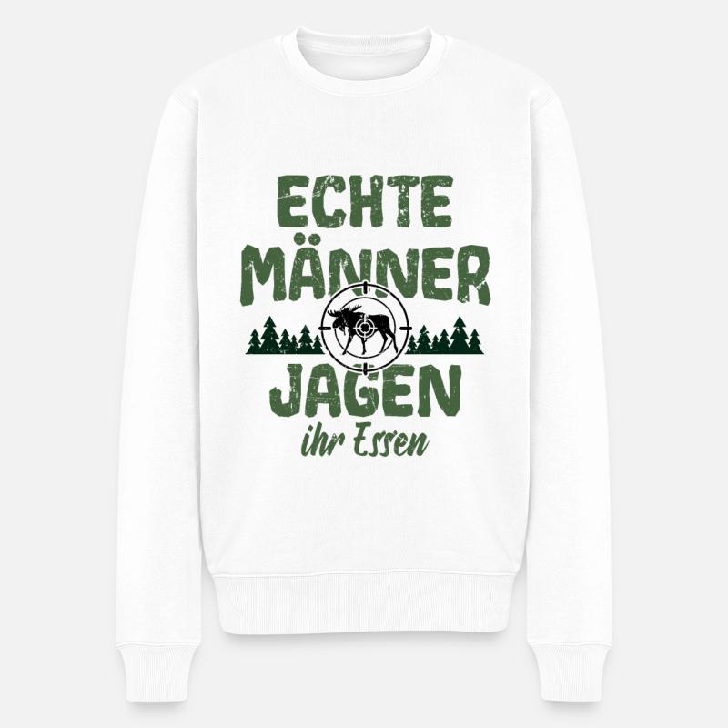 Jäger Jäger Jagd - Männer Premium Bio Pullover - Weiß