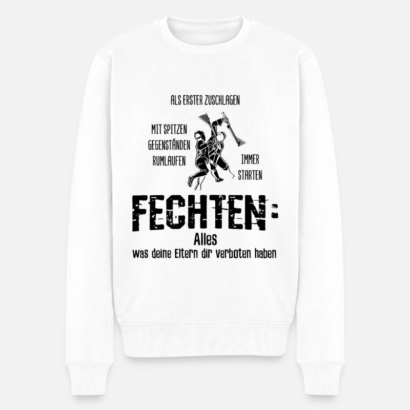 Fechten Fechten - Männer Premium Bio Pullover - Weiß