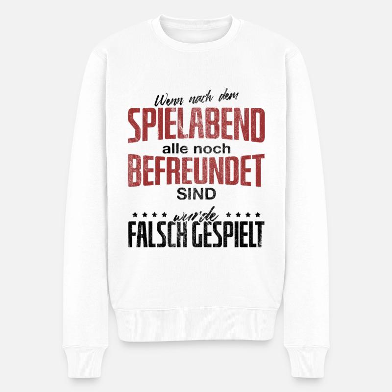 Brettspiele - Männer Premium Bio Pullover - Weiß