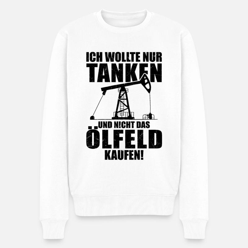 Ich wollte Tanken nicht das Ölfeld kaufen Benzin - Männer Premium Bio Pullover - Weiß