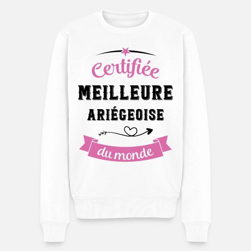 Certifiée ariégeoise du monde - Pull Premium bio Homme - blanc