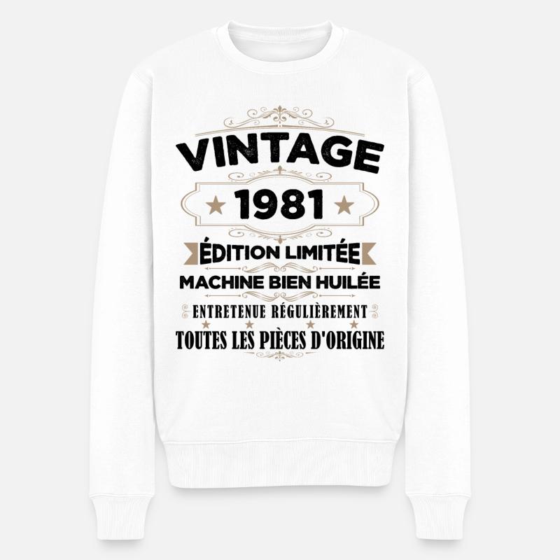 Vintage 1981 Édition Limitée - Pull Premium bio Homme - blanc