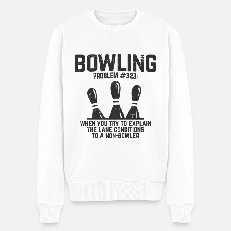Bowling - Männer Premium Bio Pullover - Weiß