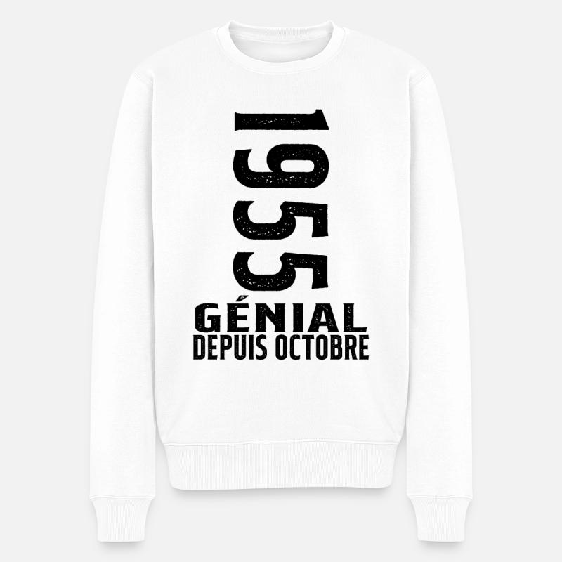 Génial(e) Depuis Octobre 1955 - Pull Premium bio Homme - blanc
