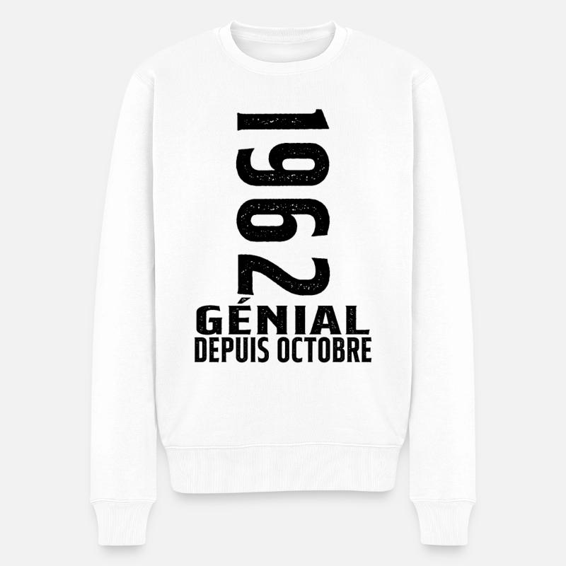 Génial(e) Depuis Octobre 1962 - Pull Premium bio Homme - blanc