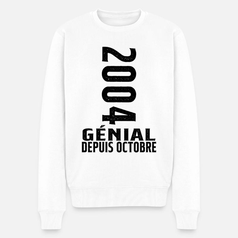 Génial(e) Depuis Octobre 2004 - Pull Premium bio Homme - blanc