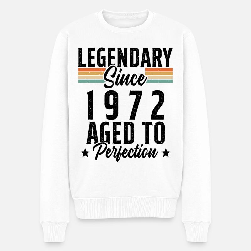 Legendär seit 1972 Geschenk - Männer Premium Bio Pullover - Weiß