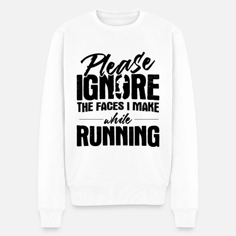 Läufer Joggen - Männer Premium Bio Pullover - Weiß
