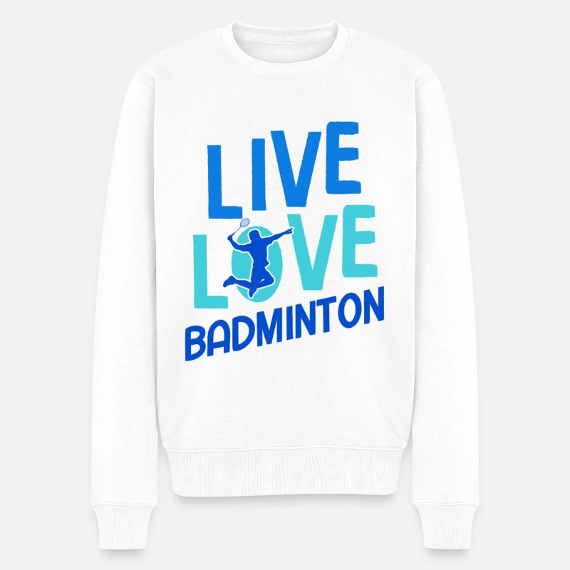 Badminton - Männer Premium Bio Pullover - Weiß