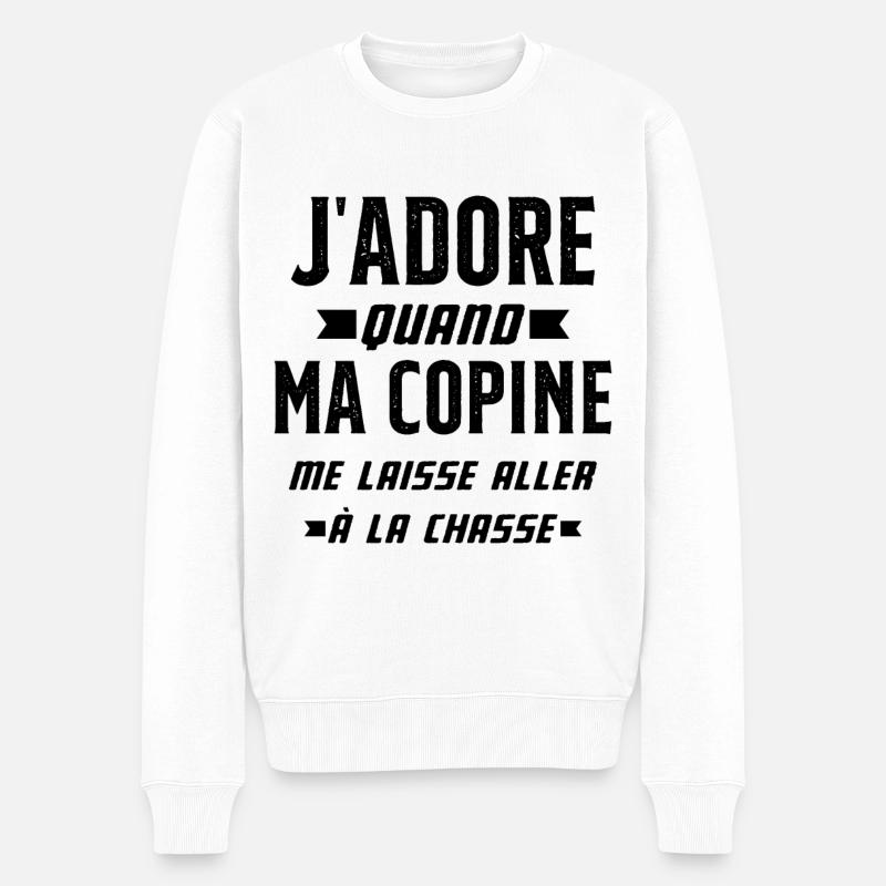 J'adore quand Ma Copine - Pull Premium bio Homme - blanc