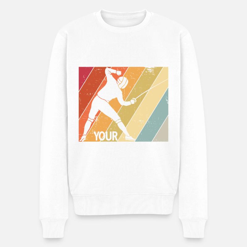 Fechten - Männer Premium Bio Pullover - Weiß