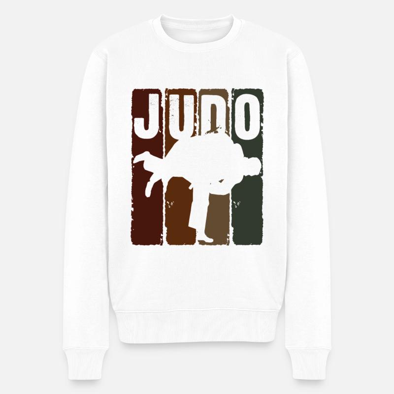 Japanischer Kampfsport Judo - Männer Premium Bio Pullover - Weiß