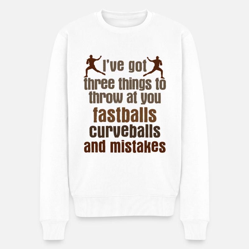 Baseball - Männer Premium Bio Pullover - Weiß