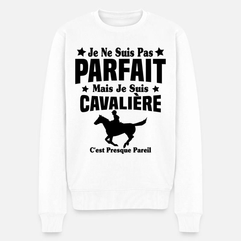 Je ne suis pas Parfait mais je suis Cavalière - Pull Premium bio Homme - blanc