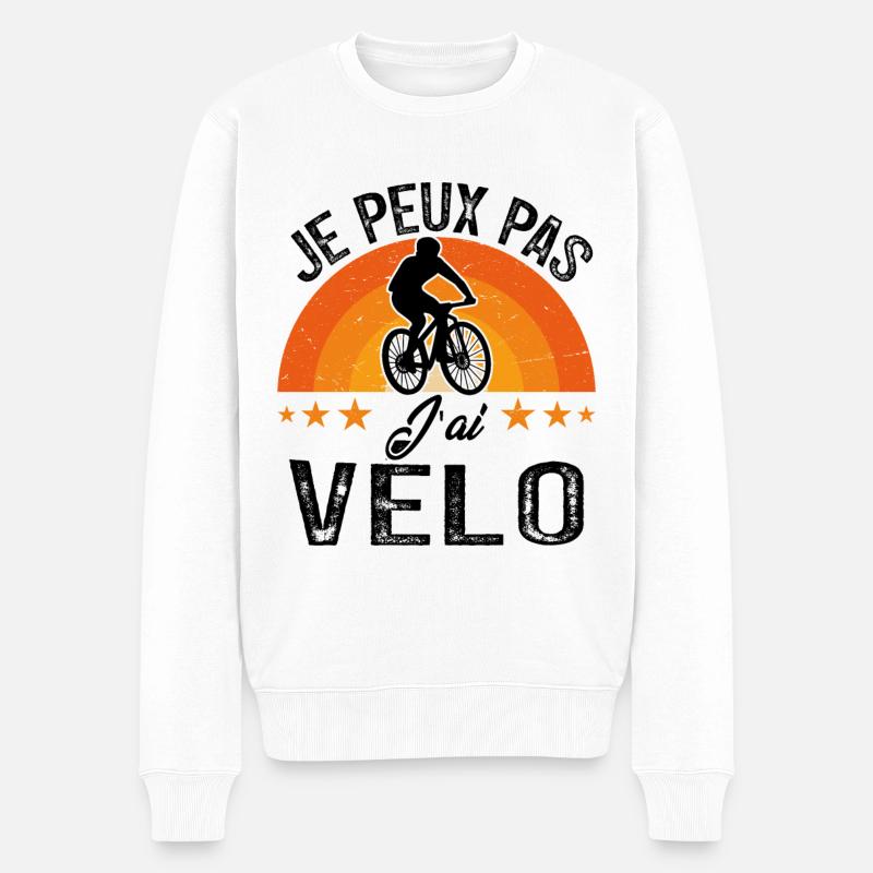 Je Peux Pas J'ai Vélo Cadeau Cycliste - Pull Premium bio Homme - blanc