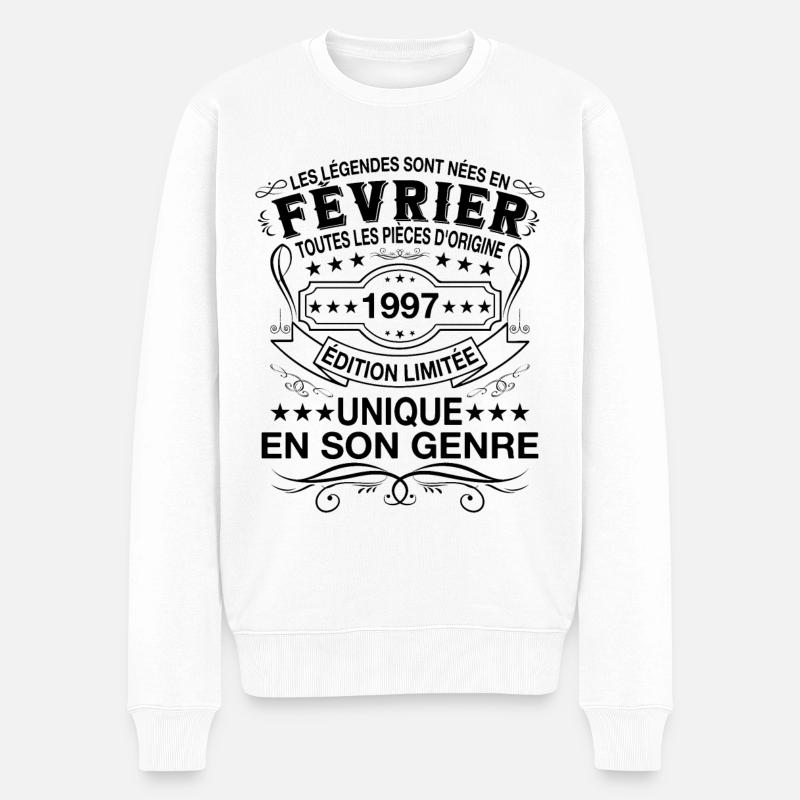 Les légendes sont nées en Fevrier 1997 Vintage - Pull Premium bio Homme - blanc