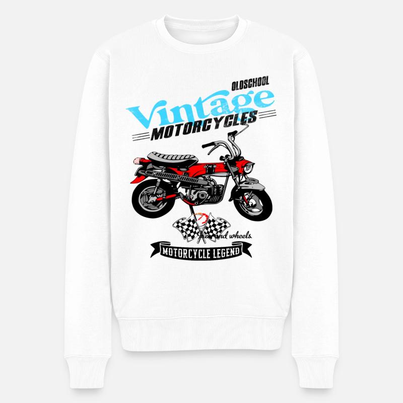 Kult Moped Mokick Mofa Dax - Männer Premium Bio Pullover - Weiß