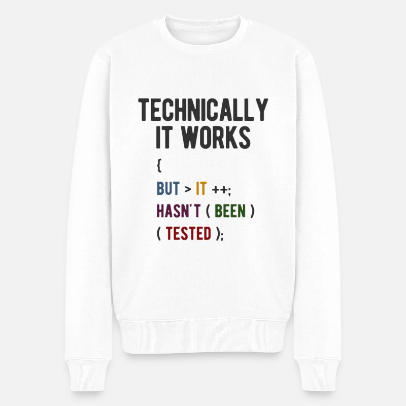 Software Ingenieur Informatiker Programmierer - Männer Premium Bio Pullover - Weiß