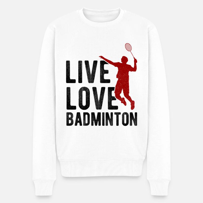 Badminton - Männer Premium Bio Pullover - Weiß
