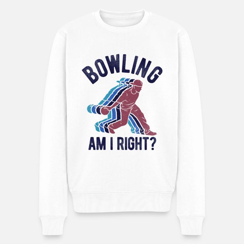 Bowling - Männer Premium Bio Pullover - Weiß