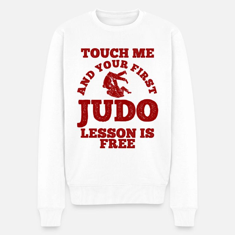 Japanischer Kampfsport Judo - Männer Premium Bio Pullover - Weiß