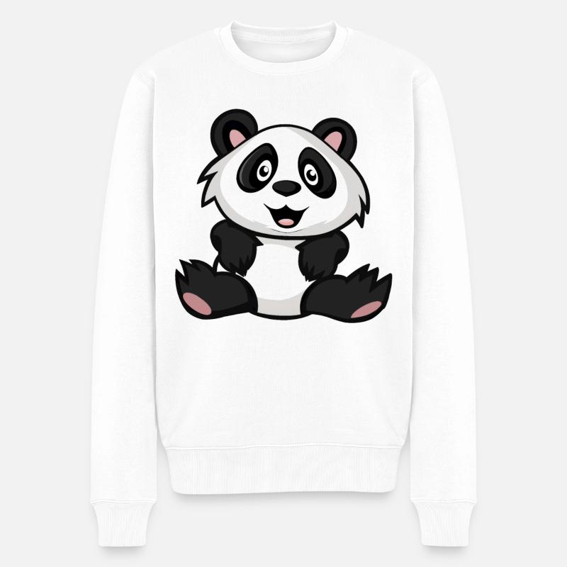 Panda - Pull Premium bio Homme - blanc