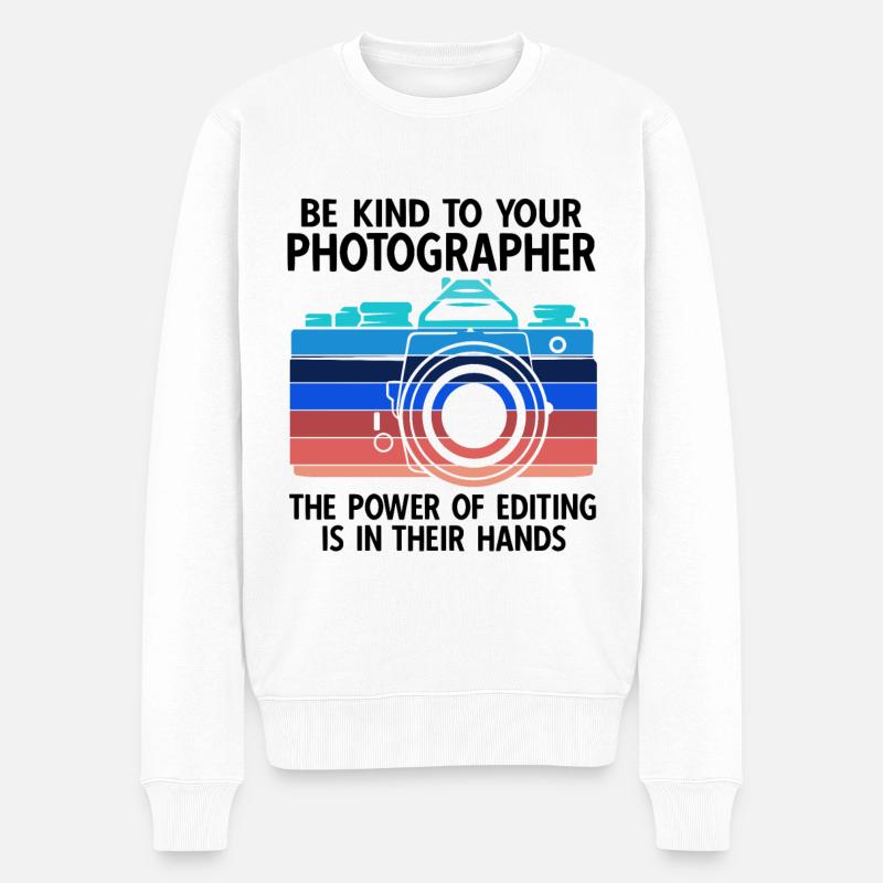 Fotografie Fotograf - Männer Premium Bio Pullover - Weiß