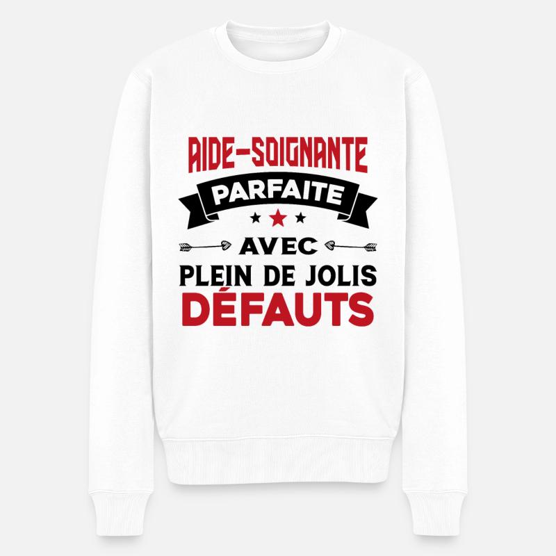 Aide soignante parfaite Cadeau Humour - Pull Premium bio Homme - blanc