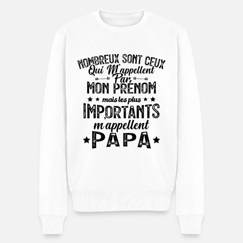Les Plus Importants M'appellent Papa Cadeau - Pull Premium bio Homme - blanc