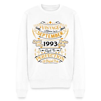Vintage Nées En Septembre 1993 Cadeau - Pull Premium bio Homme - blanc - Devant - Thijin (182cm)