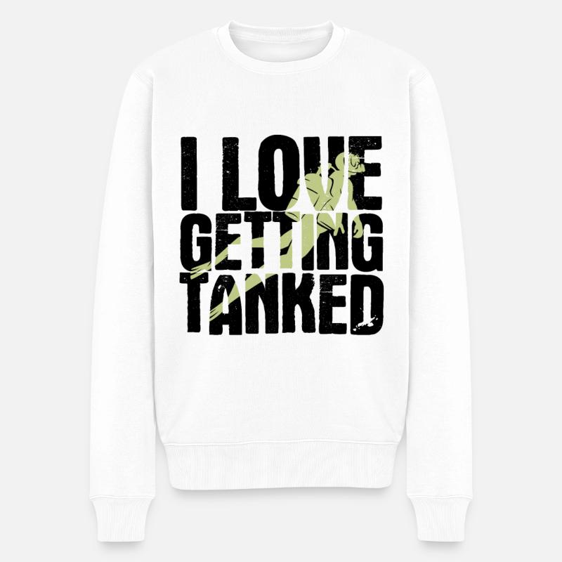 Apnoetaucher Freitaucher Taucher - Männer Premium Bio Pullover - Weiß