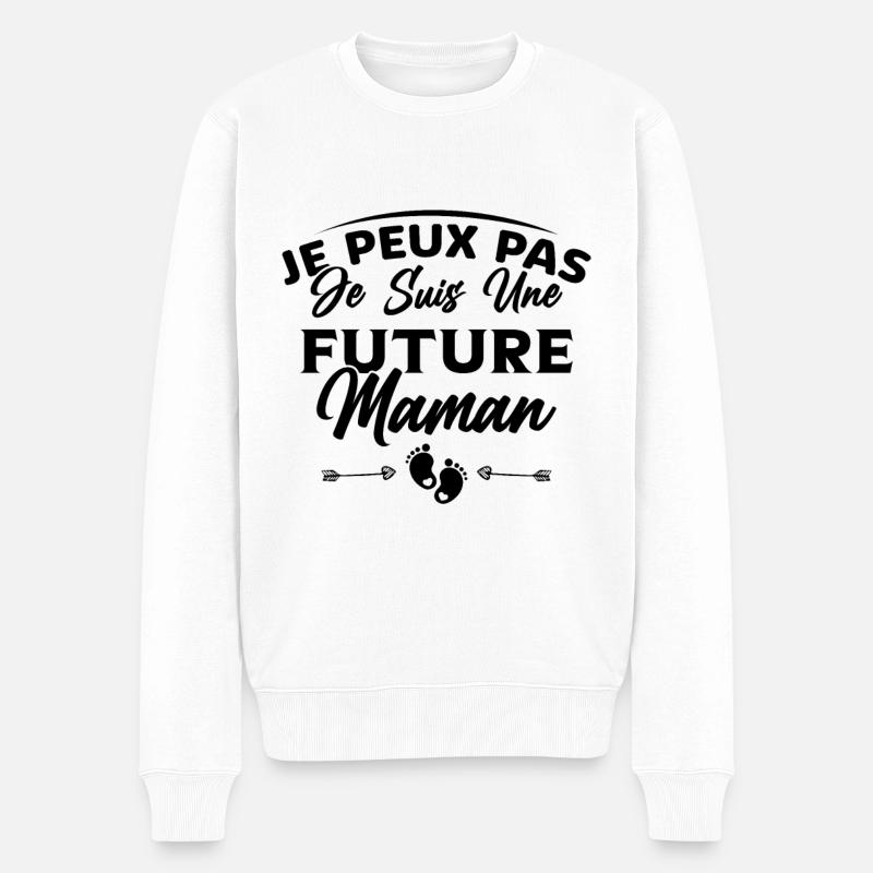 Femme Enceinte Grossesse Future Maman Cadeau - Pull Premium bio Homme - blanc