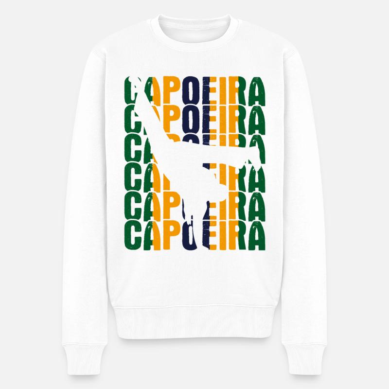 Capoeira - Männer Premium Bio Pullover - Weiß