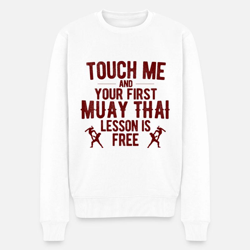 Thaiboxen Muay Thai - Männer Premium Bio Pullover - Weiß
