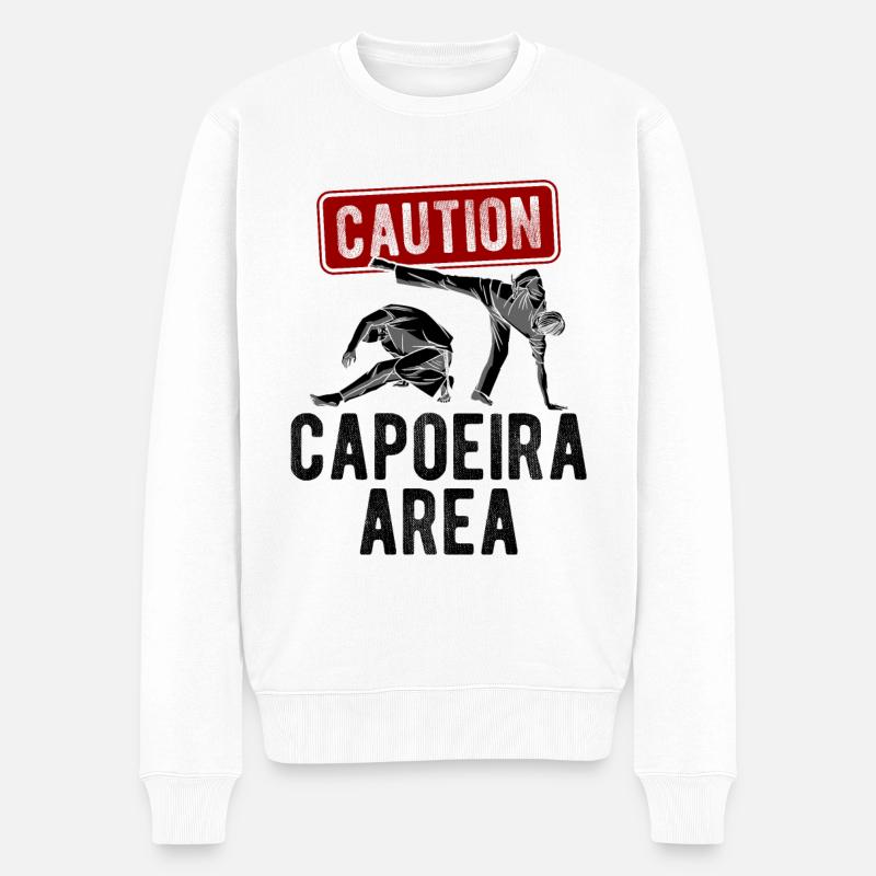 Capoeira - Männer Premium Bio Pullover - Weiß