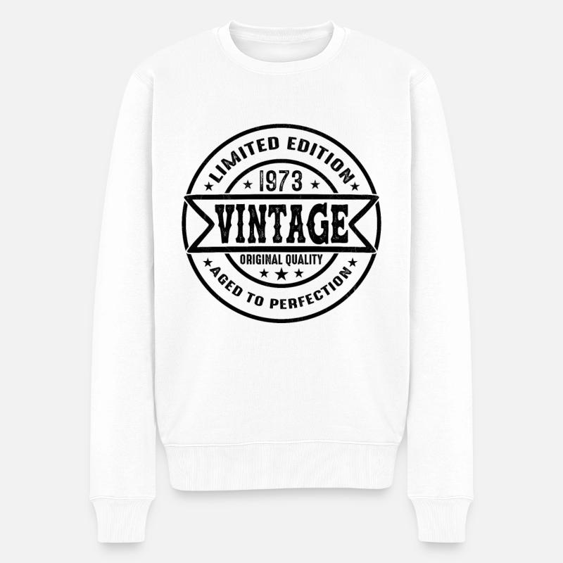 1973 Vintage Original 1973 Geburtstagsgeschenk - Männer Premium Bio Pullover - Weiß