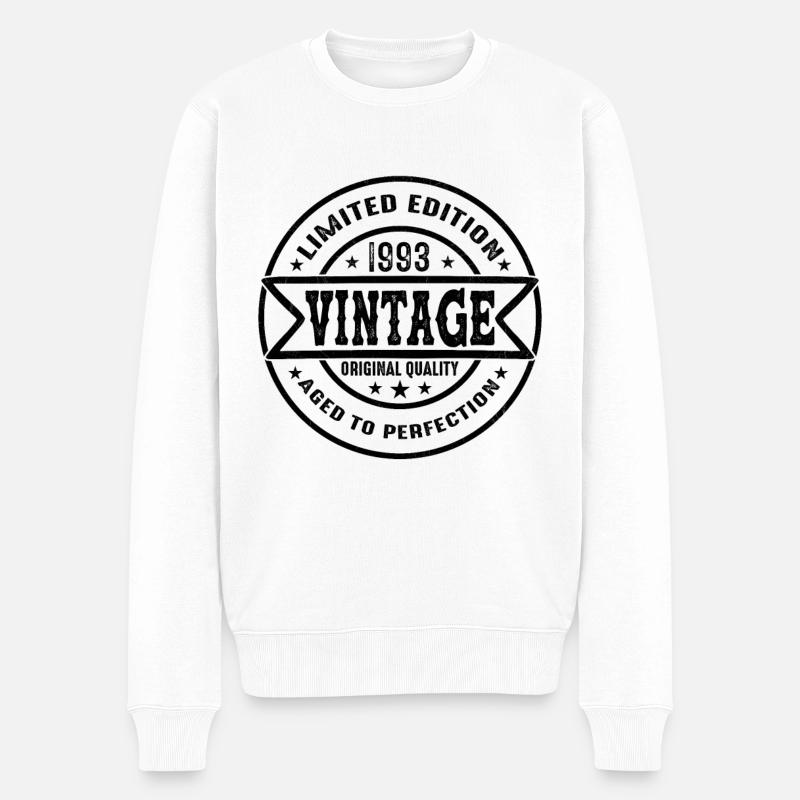 1993 Vintage Original 1993 Geburtstagsgeschenk - Männer Premium Bio Pullover - Weiß