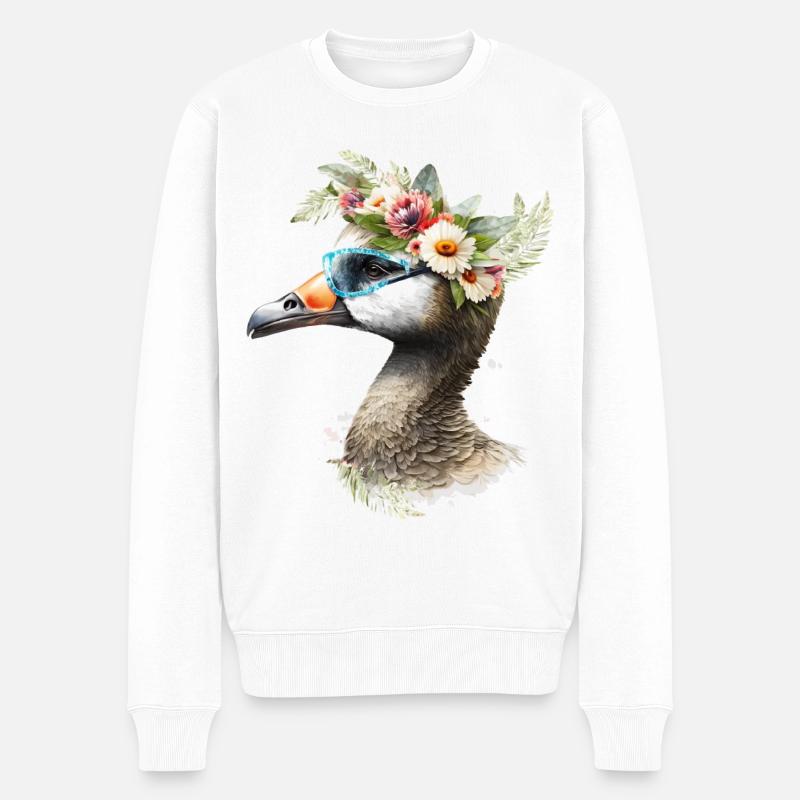 Jolie oie - Pull Premium bio Homme - blanc